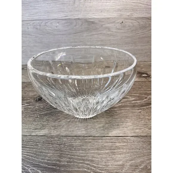 Waterford Carina Pattern Oval Vase Heavy Crystal Glass Bowl L7.75xH5.75xW4.5”